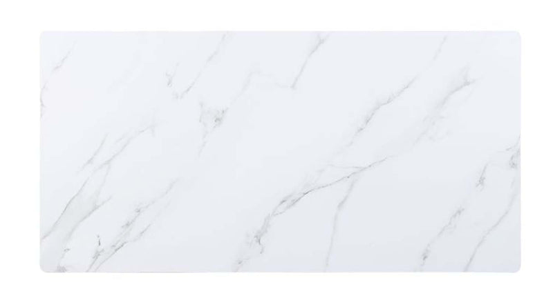 Caspian Dining Table, White Printed Faux Marble Top & Black Finish Acme