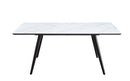 Caspian Dining Table, White Printed Faux Marble Top & Black Finish Acme