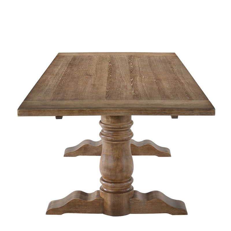 Leventis Dining Table, Weathered Oak Finish Acme
