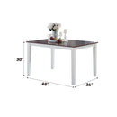 Green Leigh Dining Table, White & Walnut Finish Acme