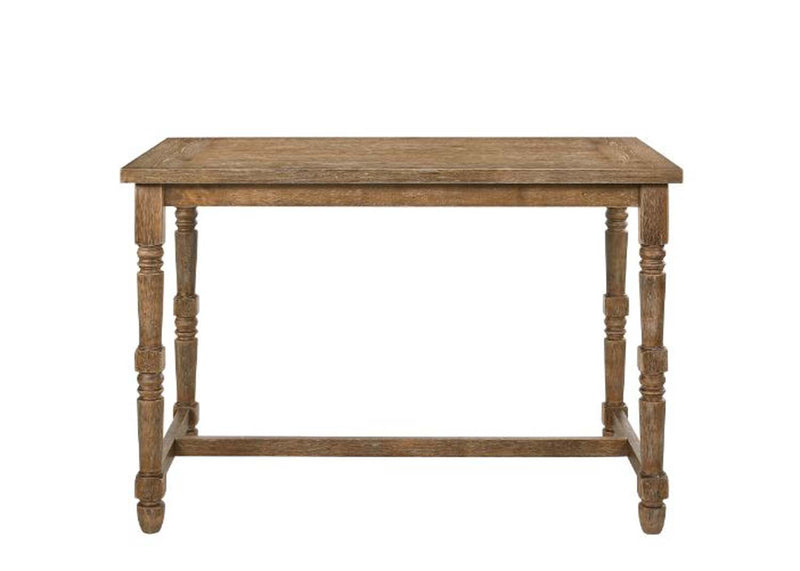 Farsiris Counter Height Table, Weathered Oak Finish Acme
