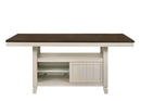 Tasnim Counter Dining Table, Oak & Antique White Finish Acme