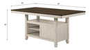 Tasnim Counter Dining Table, Oak & Antique White Finish Acme