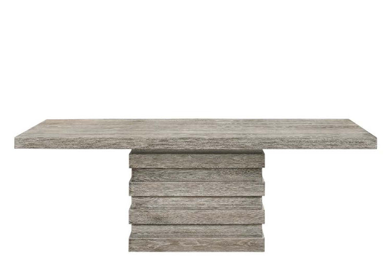 Faustine Dining Table, Salvaged Light Oak Finish Acme