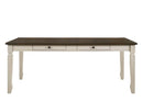 Fedele Dining Table, Weathered Oak & Cream Finish Acme