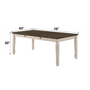 Fedele Dining Table, Weathered Oak & Cream Finish Acme