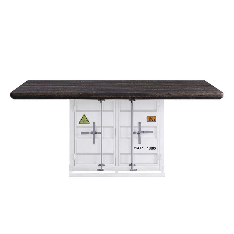 Cargo Dining Table, Antique Walnut & White Finish Acme