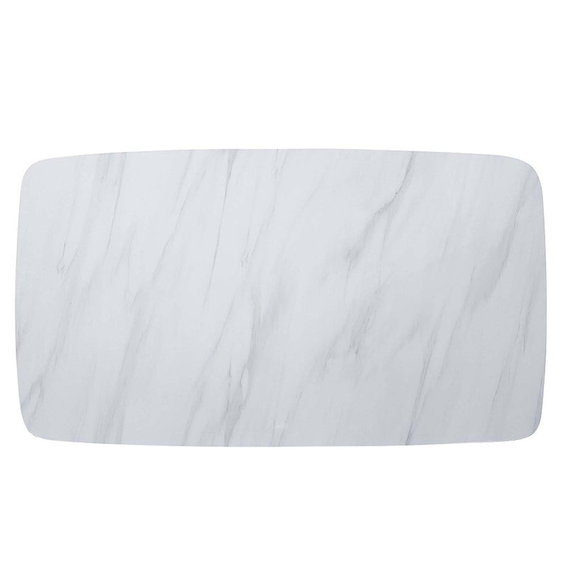 Madan Dining Table, Marble Top & Weathered Gray Finish Acme