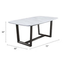 Madan Dining Table, Marble Top & Weathered Gray Finish Acme