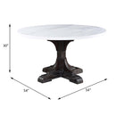 Gerardo Dining Table, White Marble Top & Weathered Espresso Finish Acme