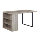 Patwin Dining Table, Gray Oak & Black Finish Acme