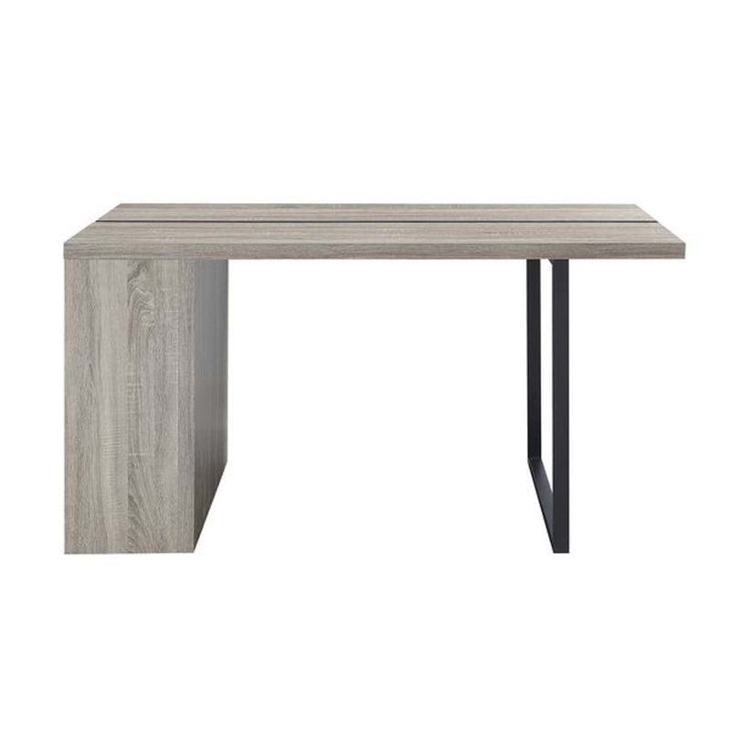 Patwin Dining Table, Gray Oak & Black Finish Acme