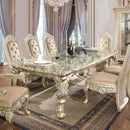 Vatican Dining Table, Champagne Silver Finish Acme