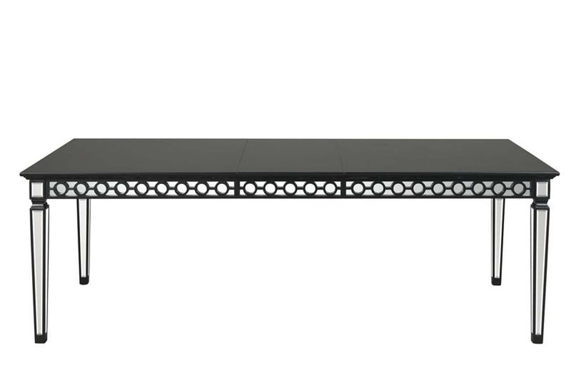 Varian II Dining Table, Mirrored & Black Finish Acme