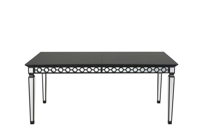 Varian II Dining Table, Mirrored & Black Finish Acme