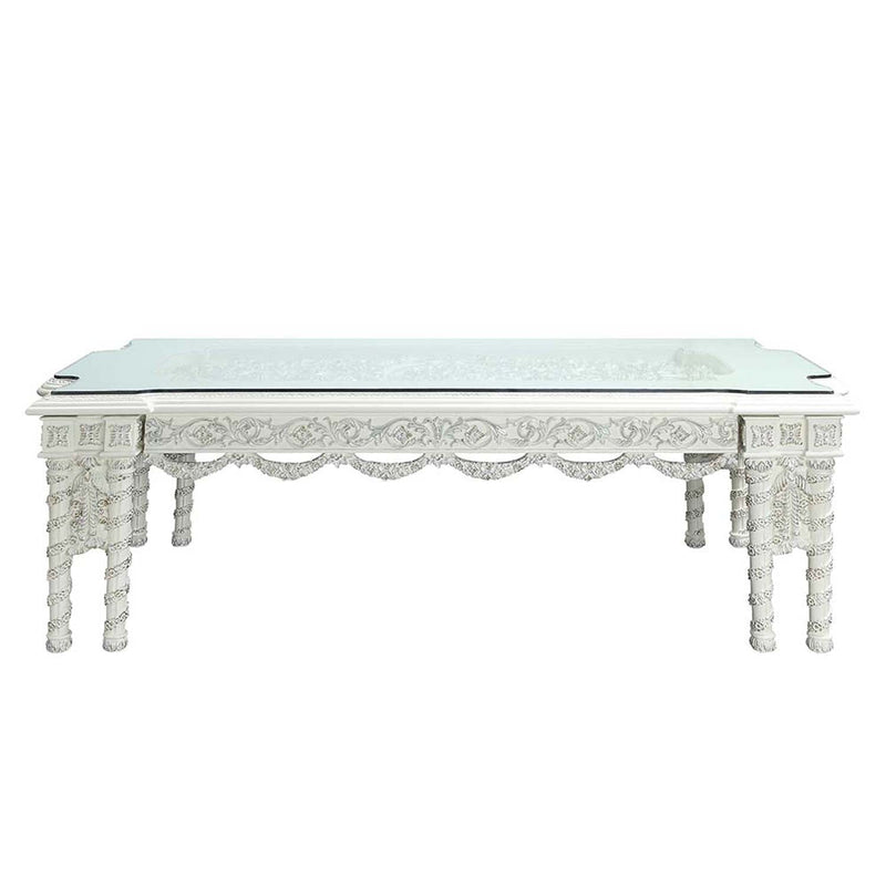 Vanaheim Dining Table, Antique White Finish Acme