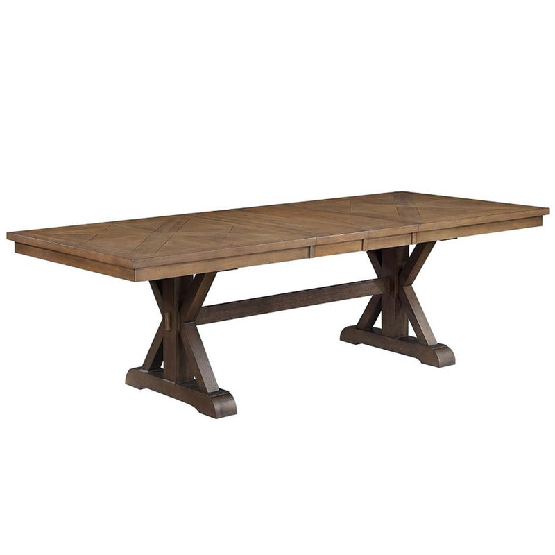 Pascaline Dining Table, Rustic Brown & Oak Finish Acme