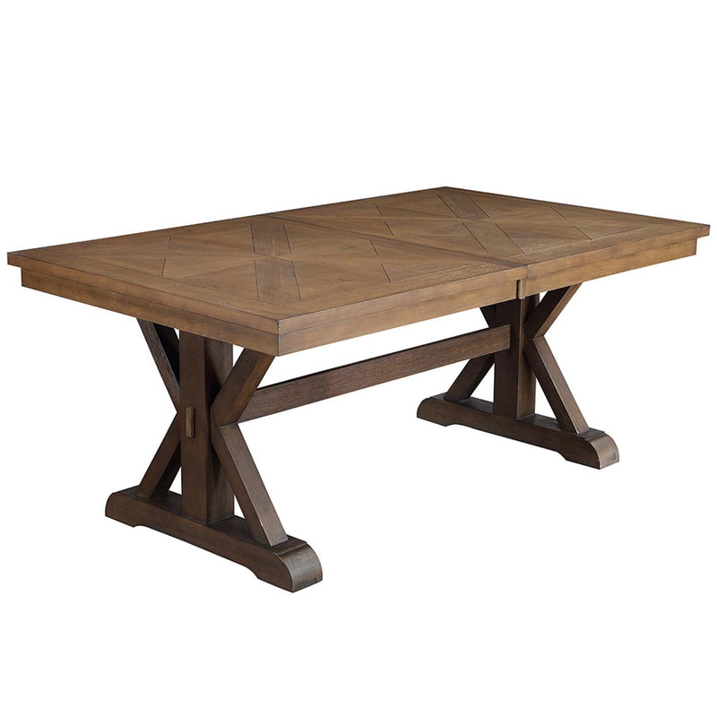 Pascaline Dining Table, Rustic Brown & Oak Finish Acme