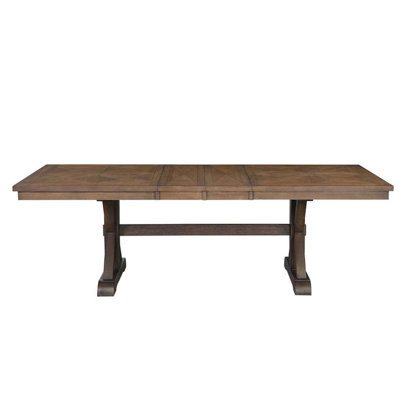 Pascaline Dining Table, Rustic Brown & Oak Finish Acme