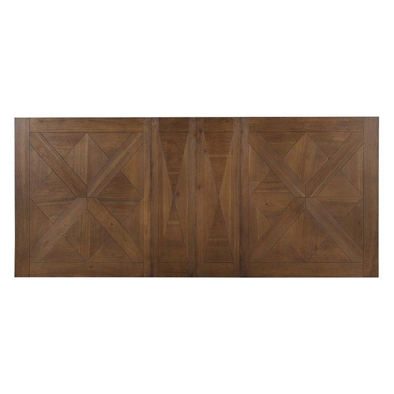 Pascaline Dining Table, Rustic Brown & Oak Finish Acme