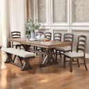 Pascaline Dining Table, Rustic Brown & Oak Finish Acme