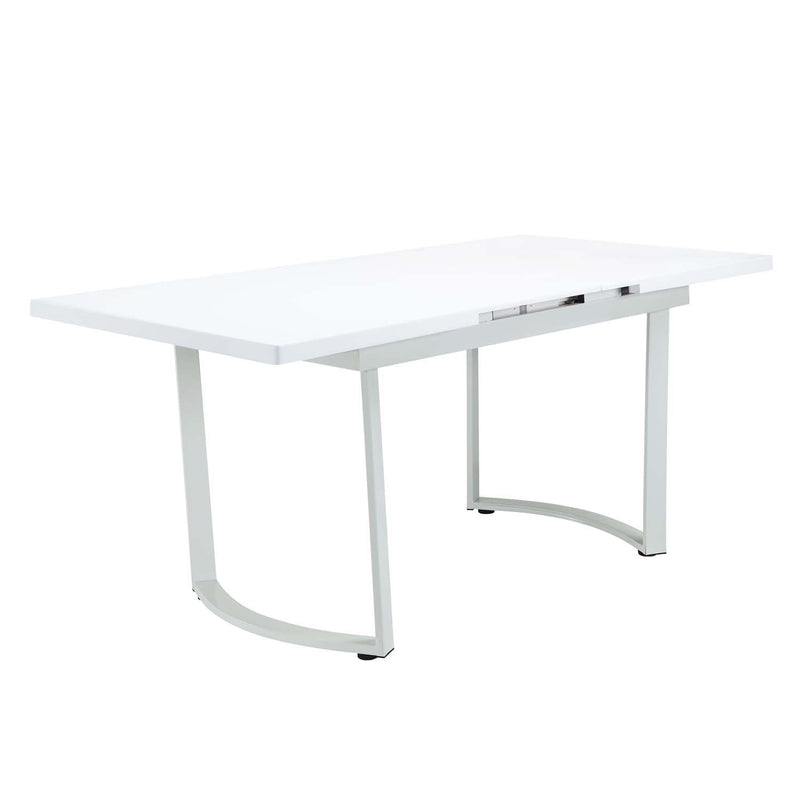 Palton Dining Table, High Gloss White Finish Acme