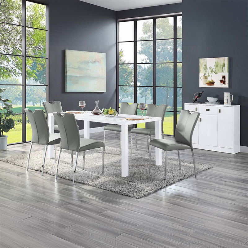 Pagan Dining Table, White High Gloss Finish Acme