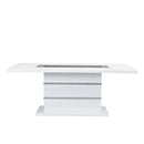 Elizaveta Dining Table w/Pedestal Base, Faux Crystal Diamonds Acme