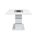 Elizaveta Dining Table w/Pedestal Base, Faux Crystal Diamonds Acme