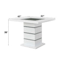 Elizaveta Counter Height Table w/Pedestal Base, Faux Crystal Diamonds Acme