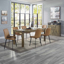 Abiram Dining Table, Rustic Oak Finish Acme