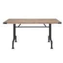 Edina Dining Table, Oak & Sandy Black Finish Acme