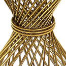 Fallon Dining Table, Engineered Stone, Top & Mirrored Gold Finish Acme