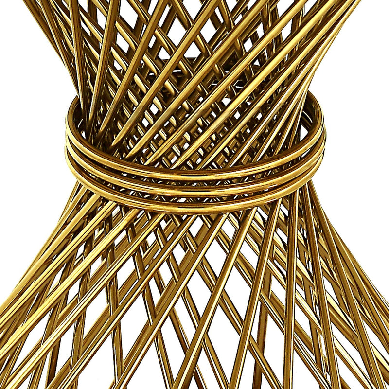 Fallon Dining Table, Engineered Stone, Top & Mirrored Gold Finish Acme