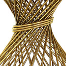 Fallon Dining Table, Engineered Stone, Top & Mirrored Gold Finish Acme