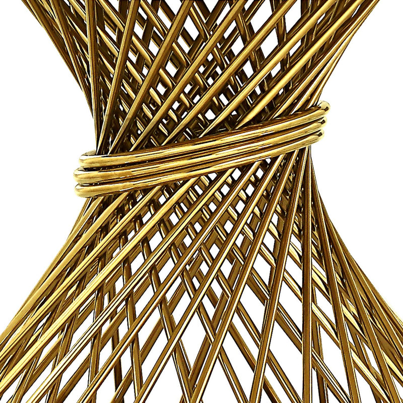 Fallon Dining Table, Engineered Stone, Top & Mirrored Gold Finish Acme