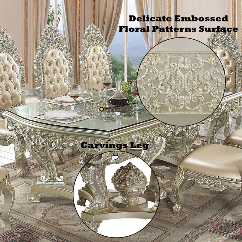 Sorina Dining Table, Antique Gold Finish Acme