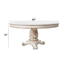 Vendome Round Dining Table w/Pedestal Base, Antique Pearl Finish Acme