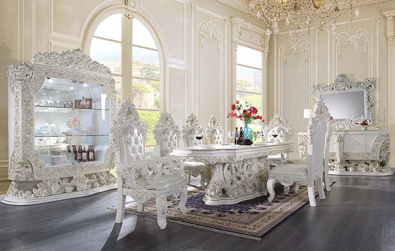 Adara Dining Table, Antique White Finish Acme