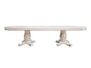 Vendome Dining Table w/Pedestal Base, Antique Pearl Finish Acme