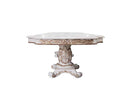 Vendome Dining Table w/Pedestal Base, Antique Pearl Finish Acme