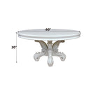 Versailles Round Dining Table, Bone White Finish Acme