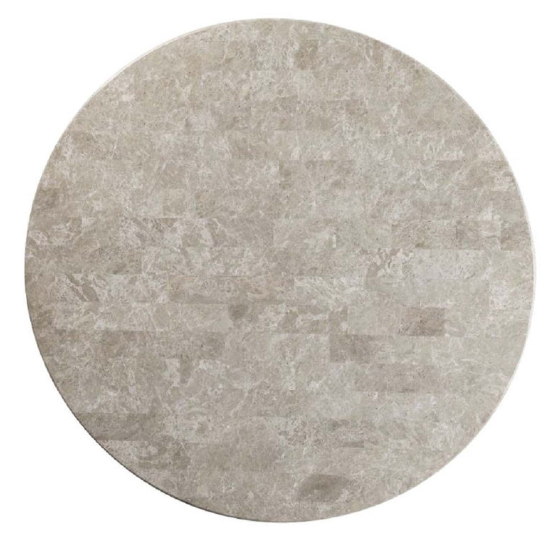 Karsen Dining Table, Natural Marble Top & Rustic Oak Finish Acme