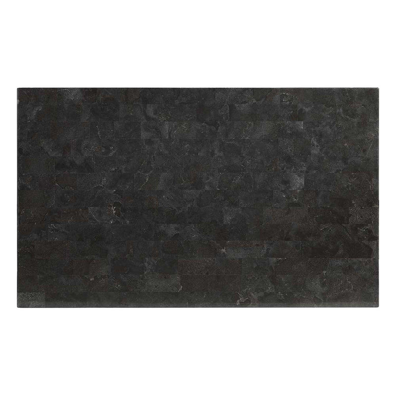 Lanton Dining Table, Natural Marble & Antique White Finish Acme