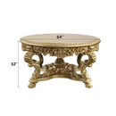 Bernadette Round Dining Table, Gold Finish Acme
