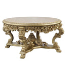 Bernadette Round Dining Table, Gold Finish Acme