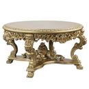 Bernadette Round Dining Table, Gold Finish Acme