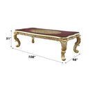 Cabriole Dining Table, Gold Finish Acme