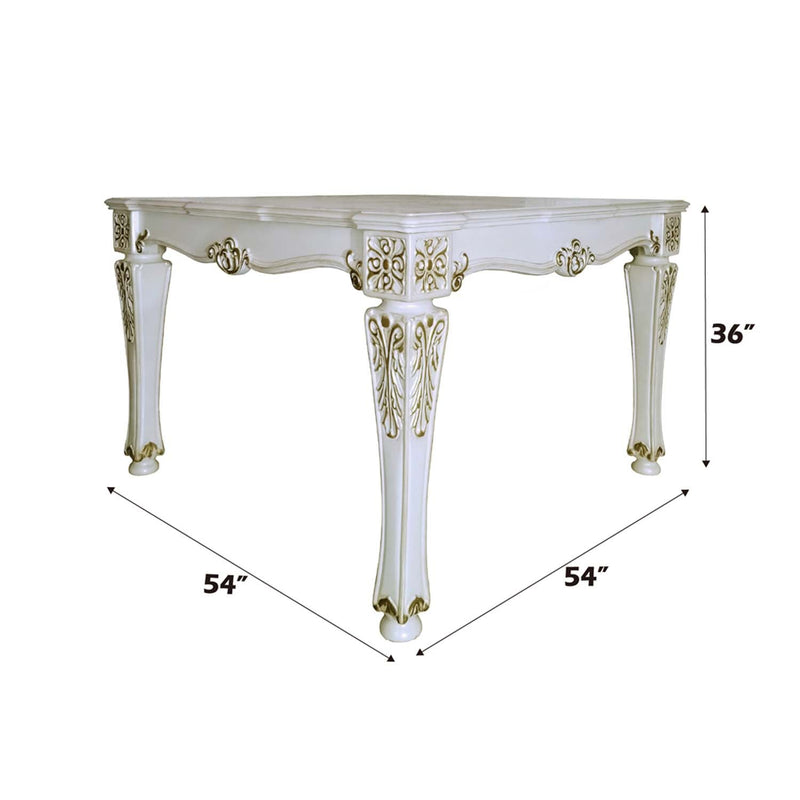 Vendome Counter Height Table, Antique Pearl Finish Acme