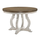 Cillin Round Dining Table, Walnut & Antique White Finish Acme
